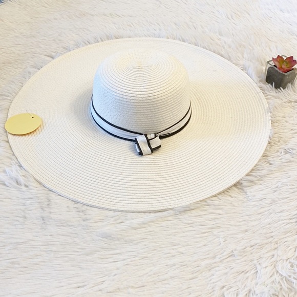 NWT JACOBSON’S | Wide Brim Sun Protection Hat white navy - Picture 4 of 5